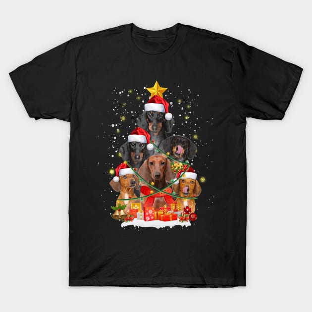 Funny Corgi Dog Christmas Tree Gift Xmas for Men Women T-Shirt by jrgmerschmann